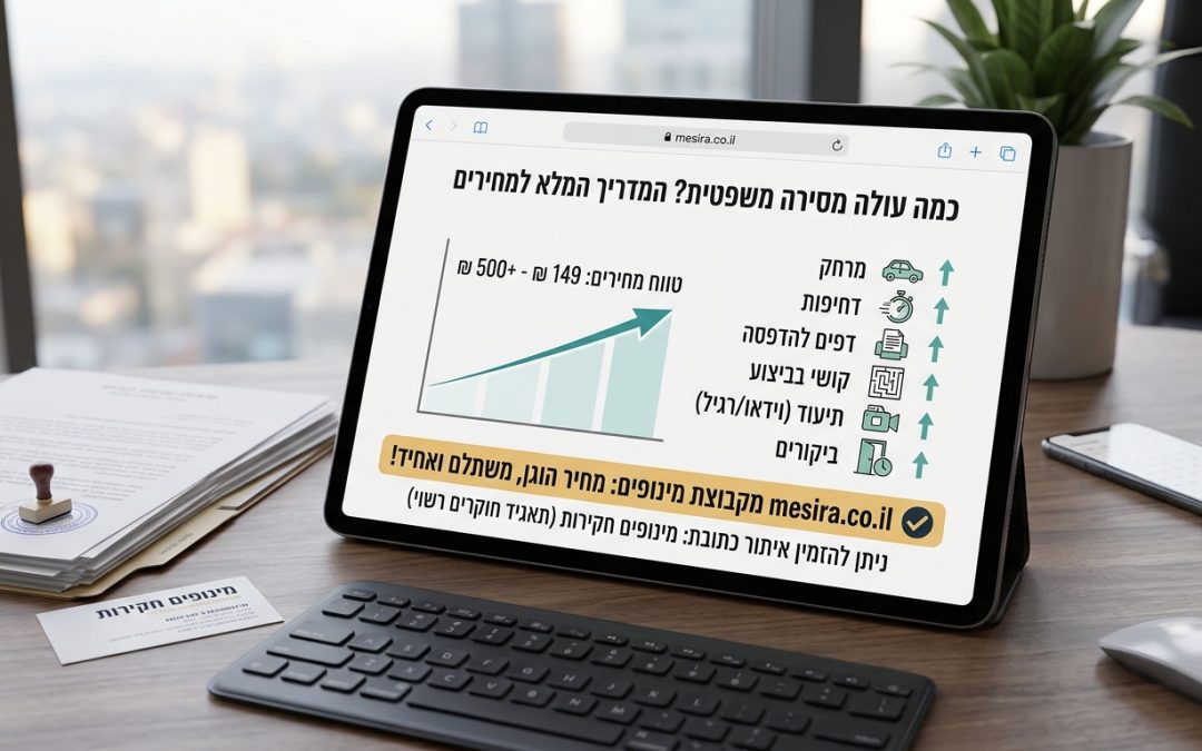 כמה עולה מסירה משפטית? המדריך המלא למחירים, פרמטרים ואיכות הביצוע