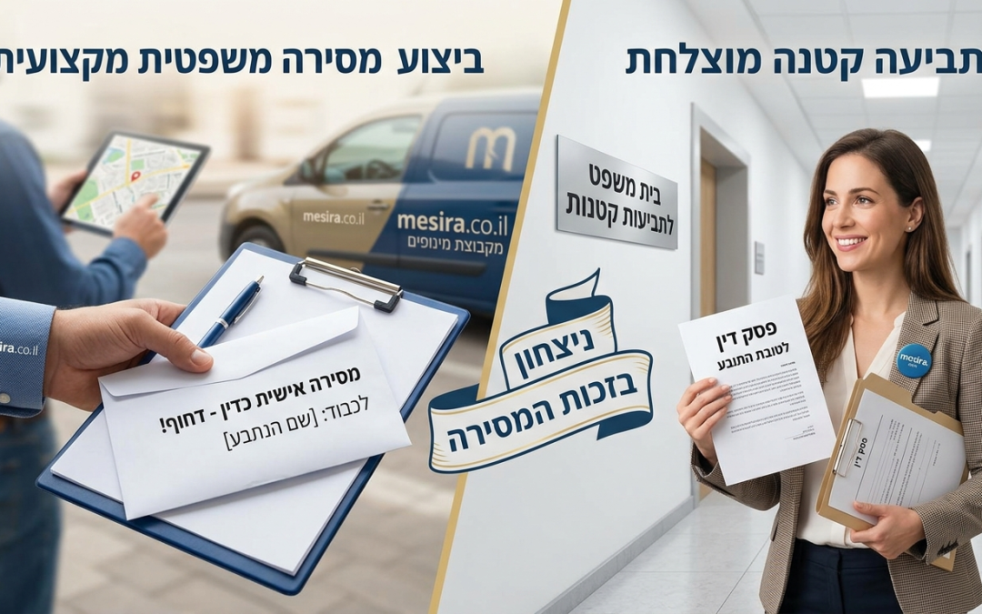 תביעה קטנה מוצלחת והקשר לביצוע מסירה משפטית מקצועית